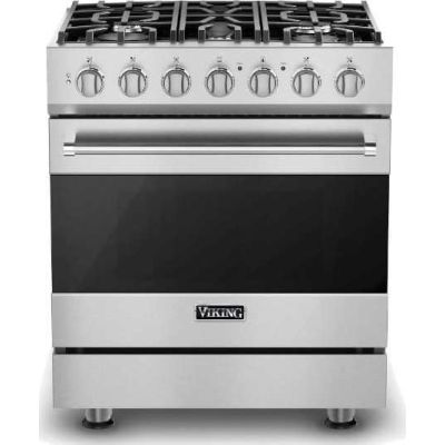 Viking RVDR33025BSSLP - 30"W./24"D. Dual Fuel Sealed Burner Range-5 Burners-Stainless-LP
