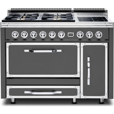 Viking TVDR4814ICS - VIKING TUSCANY 48" DF RANGE 4 BURNER/INDUCTION - Cast Black