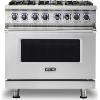 Viking VDR73626BDGLP - 36"W./24"D. Dual Fuel Sealed Burner Range-6 Burners-Damascus Gray-LP