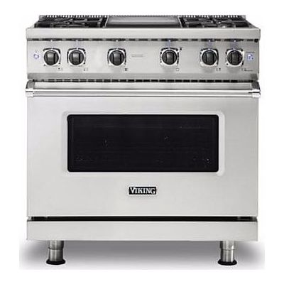 Viking VGR53644GBHBB - 36"W./24"D. Gas Sealed Burner Range-4 Burners/Griddle-Blush w/Brushed Brass