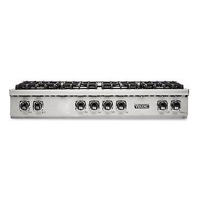 Viking VRT54848BSSBB - 48"W./24"D. Gas Sealed Burner Rangetop-8 Burners-Stainless w/Brushed Brass