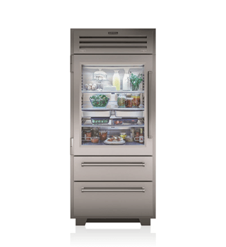 Sub-Zero PRO3650G/LH — 36" Pro Refrigerator/Freezer with Glass Door - Stainless Steel - Left Hinge
