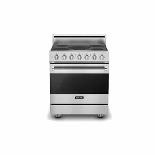 30″W./24″D. Electric Self-Clean Range-5 Burners-White