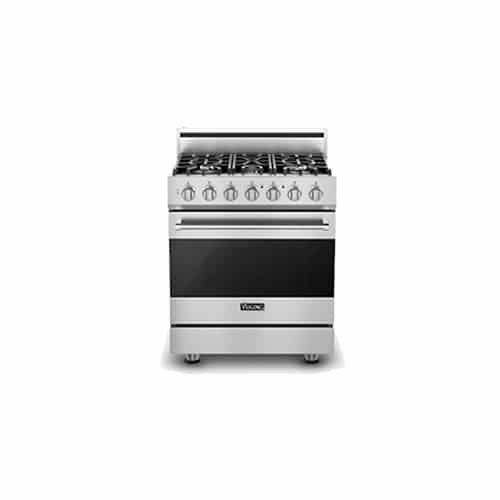 30″W./24″D. Dual Fuel Sealed Burner Range-5 Burners-White